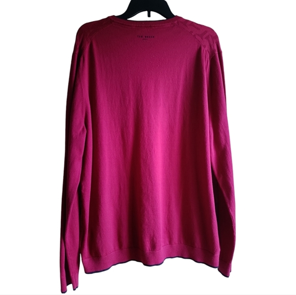 7/3XL⛳Ted Baker Golf Men's Knit V-Neck Vibrant Pink Sweater - Picture 5 of 10
